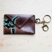 Thumbnail for Sierra Credit Card Wallet-Turquoise Steer Head Purses\Wallets The Jewelry Junkie green 1 