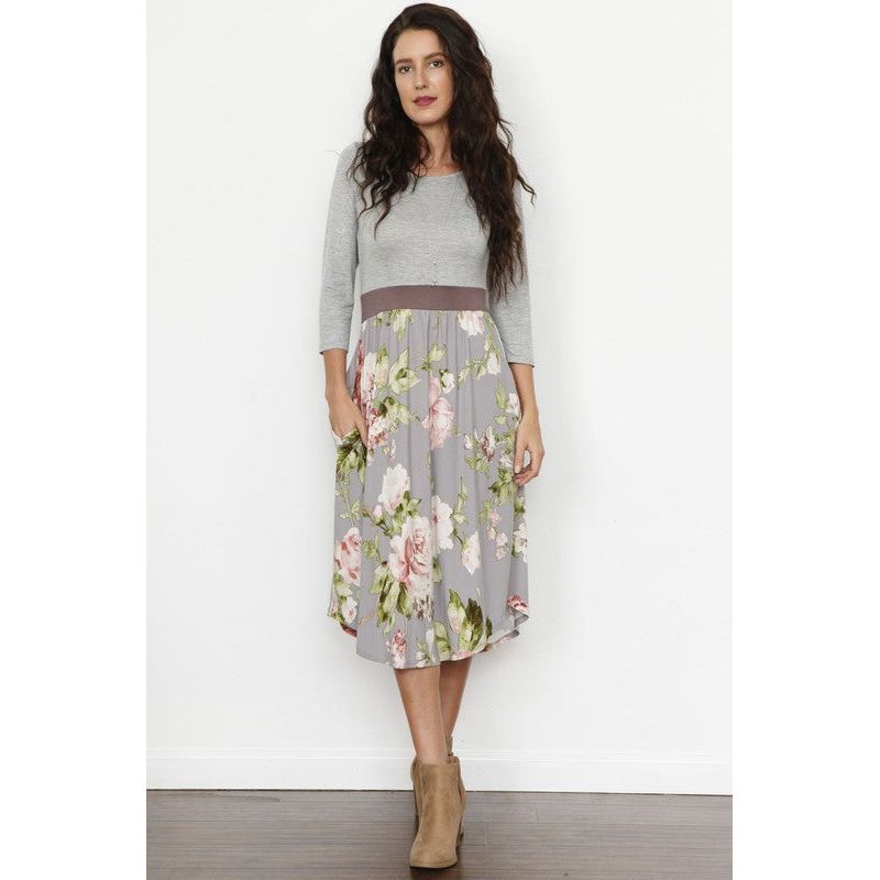 Floral Band Midi Dress Dresses EG fashion   