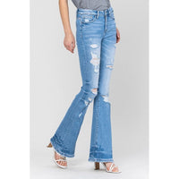 Thumbnail for Distressed Mid Rise Flare Women's Jeans VERVET by Flying Monkey ELLERS 25 