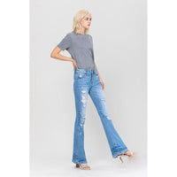 Thumbnail for Distressed Mid Rise Flare Women's Jeans VERVET by Flying Monkey   