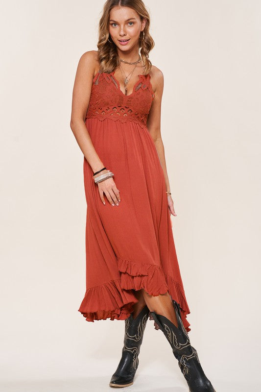 Long Slip Dress  La Miel MARSALA S 