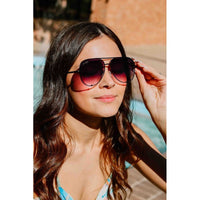 Thumbnail for Black Gradient Unisex Aviator Sunglasses Sunglasses Julia Rose   