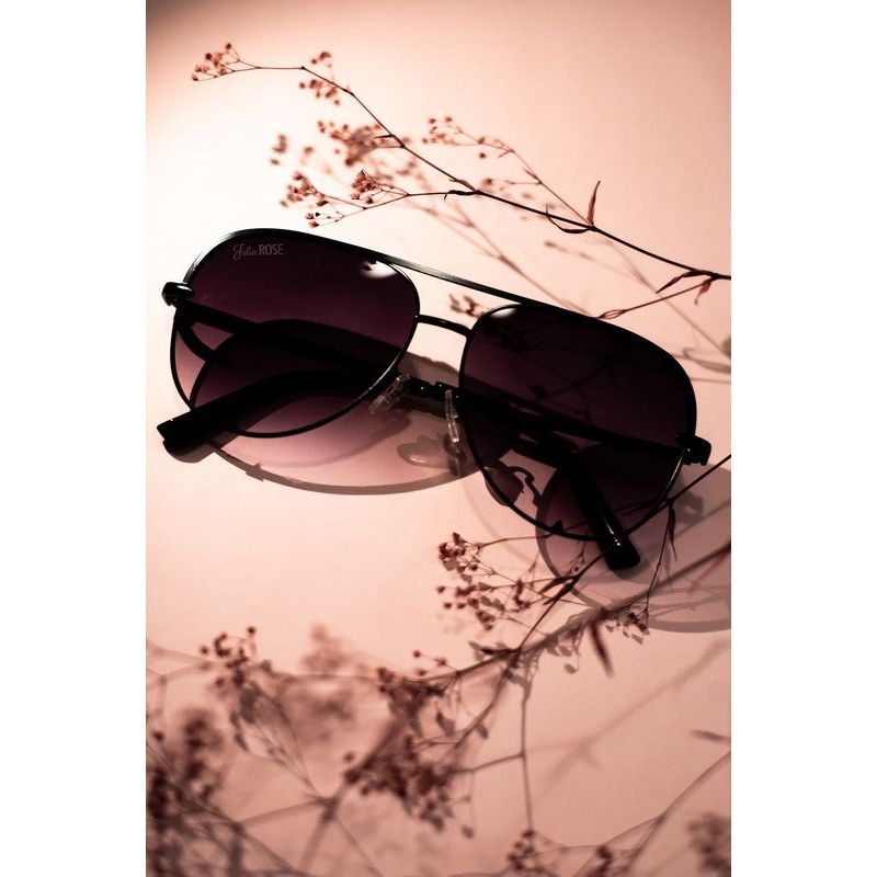 Black Black Unisex Aviator Sunglasses Sunglasses Julia Rose   
