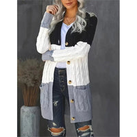 Thumbnail for Cable Knit Button Cardigan With Pockets Sweaters/Cardigans EG fashion   