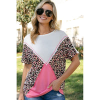 Thumbnail for ANIMAL SOLID COLOR BLOCK TOP Womens Tops e Luna Candy Pink S 