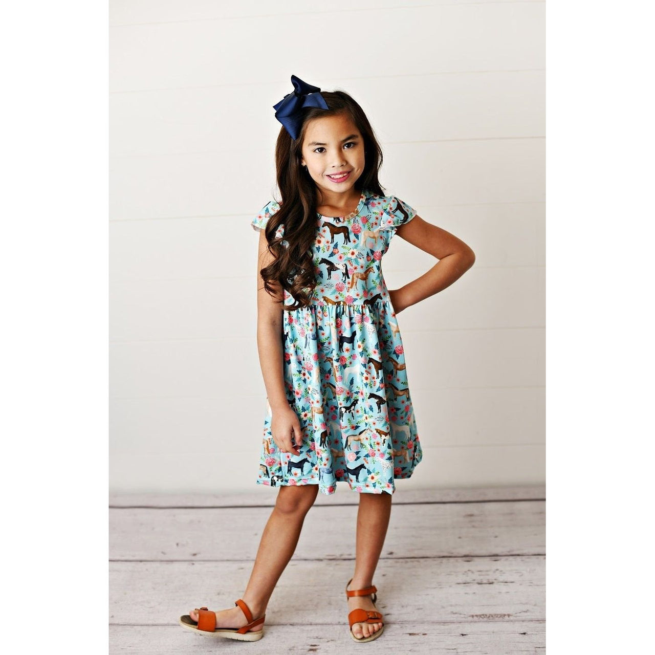 Kid's Western Horse Flutter Dress Kids Boutique Sweet Southern Soul Boutique 10Y/12Y  