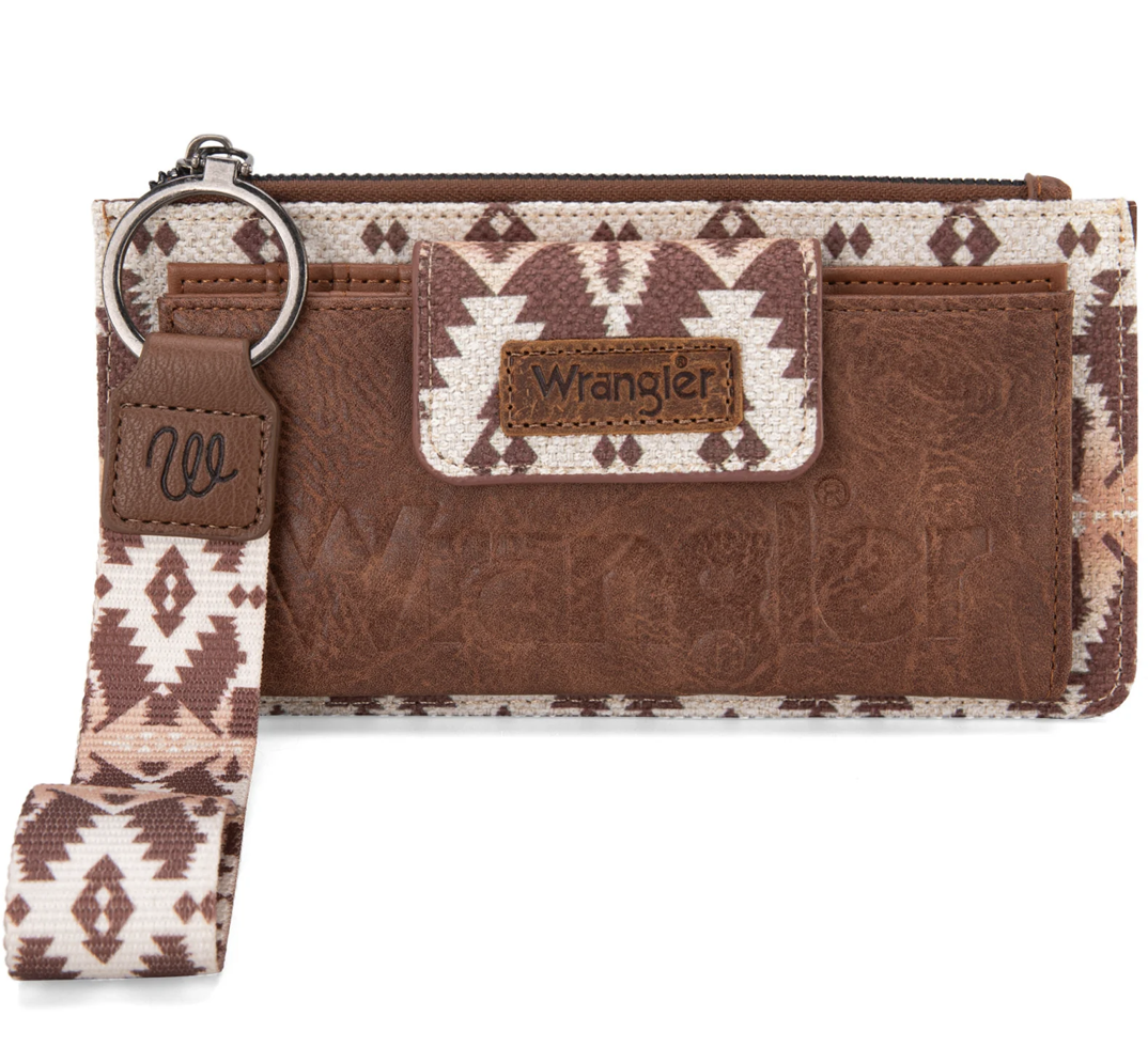 Wrangler Aztec Print Bi-Fold Wallet Wristlet Wrangler, Purses\Wallets Sweet Southern Soul Boutique   