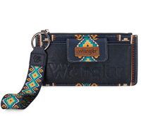 Thumbnail for Wrangler Aztec Print Bi-Fold Wallet Wristlet Wrangler, Purses\Wallets Sweet Southern Soul Boutique Navy  