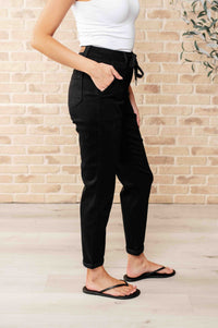 Thumbnail for Carmen Double Cuff Joggers in Black Pants Ave Shops   