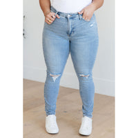 Thumbnail for Eloise Mid Rise Control Top Distressed Skinny Jeans Women's Jeans Ave Shops   