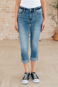 Thumbnail for Laura Mid Rise Cuffed Skinny Capri Jeans Pants Ave Shops   