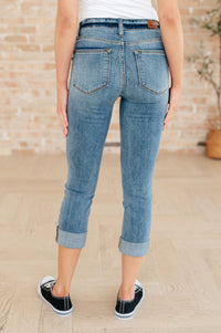 Thumbnail for Laura Mid Rise Cuffed Skinny Capri Jeans Pants Ave Shops   