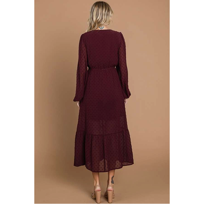 Swiss Dot Burgundy Maxi Dress Dresses Sweet Southern Soul Boutique   