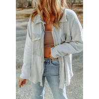 Thumbnail for Relaxed Shacket with Striking Contrast Pocket Detail Outerwear Sweet Southern Soul Boutique   