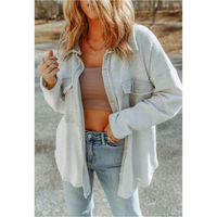 Thumbnail for Relaxed Shacket with Striking Contrast Pocket Detail Outerwear Sweet Southern Soul Boutique   