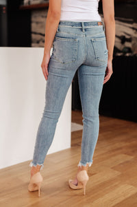 Thumbnail for Sherry Mid Rise Release Waistband Detail Skinny Women's Jeans Ave Shops   