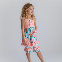 Thumbnail for Kid's Floral Ruffle Pocket Capri Set Kids Boutique Sweet Southern Soul Boutique 2T  