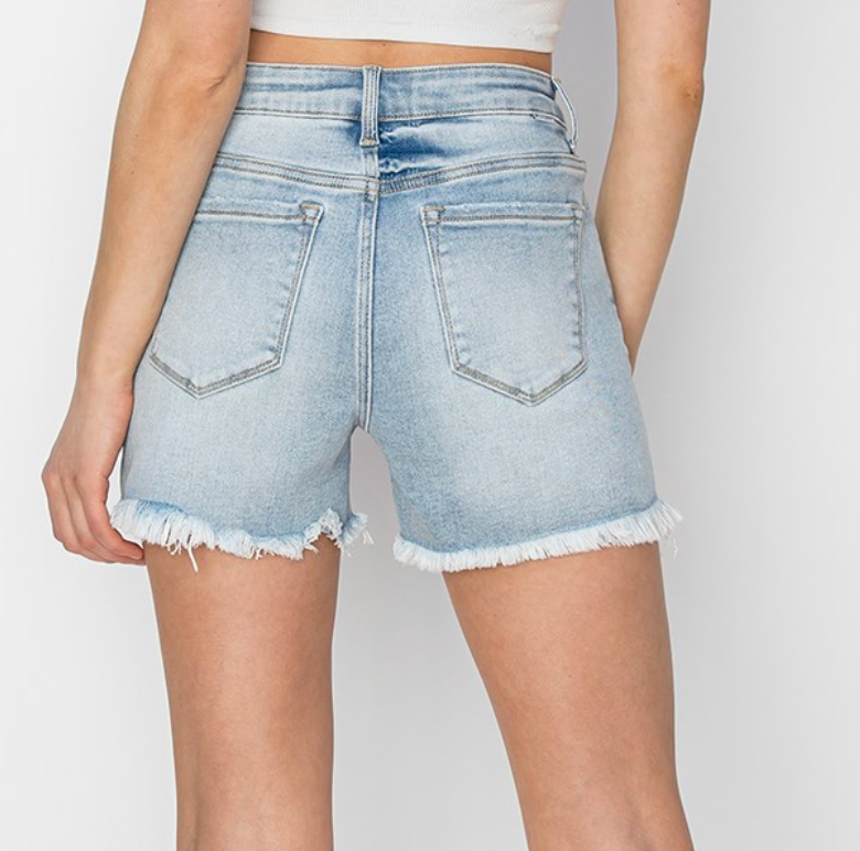 Risen Sky High Light Wash Distressed Shorts Risen Shorts, Shorts/Skorts Sweet Southern Soul Boutique   