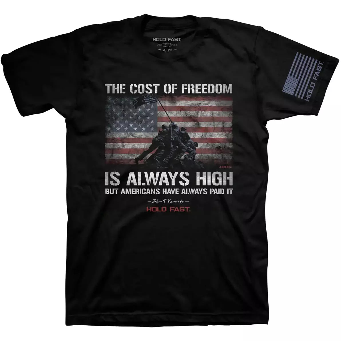 HOLD FAST Mens T-Shirt JFK Flag Shirts & Tops Sweet Southern Soul Boutique Medium  