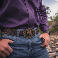 Thumbnail for Bucking Bronc Attitude Buckle Belt Buckles Montana Silversmiths   