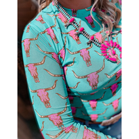 Thumbnail for Cute Heifer Long Sleeve Mesh Top Womens Tops Sweet Southern Soul Boutique   