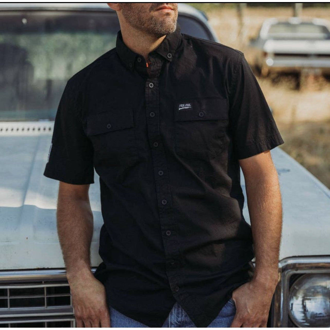 Black Garage Button Up Shirts & Tops YeeYee   