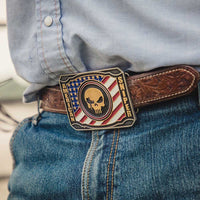 Thumbnail for Patriotic Duty Chris Kyle Attitude Belt Buckle Belt Buckles Montana Silversmiths   