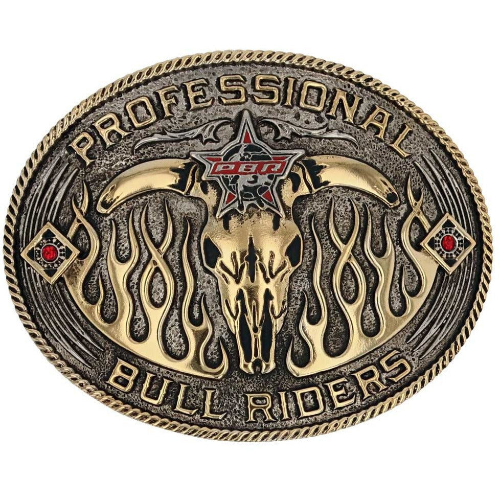 PBR Open Flames Belt Buckle Belt Buckles Montana Silversmiths   