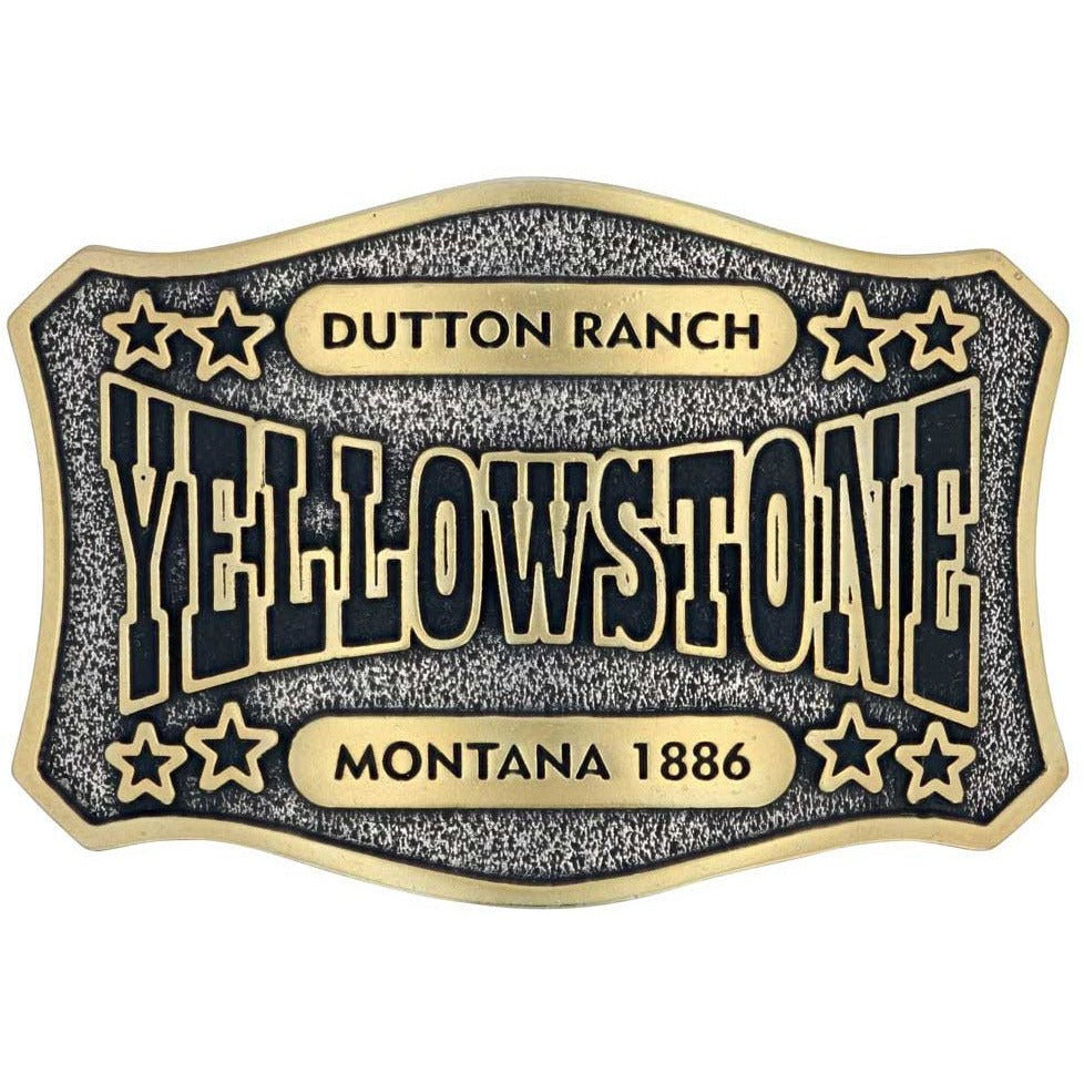 The Y Yellowstone Star Attitude Belt Buckle Belt Buckles Montana Silversmiths   